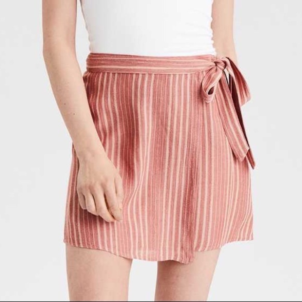 Rust Orange and Cream Wrap Skirt - Picture 1 of 6